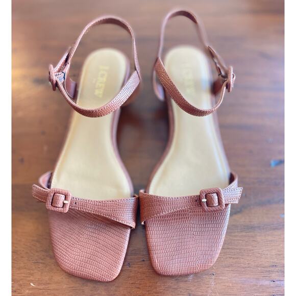 J Crew Factory Shoes - J Crew Factory Wm's Textured Ankle-Strap Sandals Brown Sz 7 NWOB